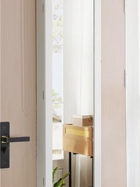 Full-Length Door Mirror with Slim White Frame